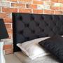 Imagem de Cabeceira Capitone Solteiro Suede Liso Preto 90 x 60 Rbl