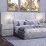 Imagem de Cabeceira Casal 100% Mdf Off White Tw184 - Dalla Costa