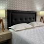 Imagem de Cabeceira Casal 140 Cama Box Diamond Berlim Preto Corano Painel RBL