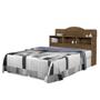 Imagem de Cabeceira Casal Box Vivian 1400 - 100% MDF C/Nichos Basoto  Castanho