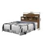 Imagem de Cabeceira Casal Box Vivian 1400 - 100% MDF C/Nichos Basoto  Castanho
