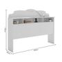 Imagem de Cabeceira Casal Cama Box Queen 1,60m com Nicho Cristal - Branco