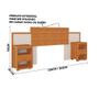 Imagem de Cabeceira Casal E Queen Size Com 02 Mesa De Cabeceira Nature Off White Flex Dinamarca Fênix
