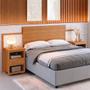 Imagem de Cabeceira Casal E Queen Size Com 02 Mesa De Cabeceira Nature Off White Flex Dinamarca Fênix