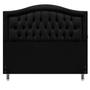 Imagem de Cabeceira Casal Estofada Capitone Provençal Suede Preto 140 x 120 RBL
