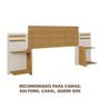 Imagem de Cabeceira Casal Extensível MDF com Nichos Laterais Nature Off White