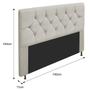 Imagem de Cabeceira Casal França A05 c/ Strass 140 cm para Cama Box Suede - ADJ Decor