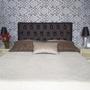 Imagem de Cabeceira Casal Luna  Marrom Com Strass 140 X 60 RBL