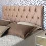 Imagem de Cabeceira Casal Luna Suede Liso Mascavo Com Strass 140 x 60 Rbl