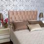 Imagem de Cabeceira Casal Luna Suede Liso Mascavo Com Strass 140 x 60 Rbl