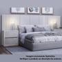 Imagem de Cabeceira Casal Para Cama Queen 270 x 120 cm Detalhes Ripados Quarto MDF Off White