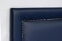 Imagem de Cabeceira Casal Reta Luxo 140x60 Sintético Azul - Tachas Fumê