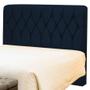 Imagem de Cabeceira de Cama Box Casal 140 cm Capitone Istambul Dobuê  - Azul Marinho