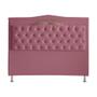 Imagem de Cabeceira De Cama Box Helena Casal 140 cm Capitonê Retro Botão Encapados Suede Rosa Bebê Eli Móveis