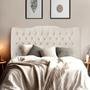 Cabeceira de Cama Box Queen 160 cm Dunas - Veludo Bege Claro - Mallu Estofados Imagem de Cabeceira de Cama Box Queen 160 cm Dunas - Veludo Bege Claro