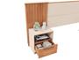 Imagem de Cabeceira De Cama Extensível 2 Mesas com Gaveta Ripado 140/193 Lucius Freijó/Off White - Caemmun