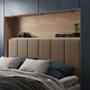 Imagem de Cabeceira de Cama Vitória para cama Box Casal - Almofadada Retangular 1,40 - Bege