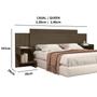Imagem de Cabeceira de Madeira para Cama Box Casal e Queen Aurora com Nichos 