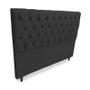 Imagem de Cabeceira de Suede com Botões King SRJ Suede Cor Preto 195 cm