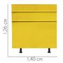 Imagem de Cabeceira Estofada Argentina 140cm Casal Para Cama Box Quarto Suede Amarelo - Ahz Móveis