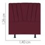 Imagem de Cabeceira Estofada Bélgica 140 cm Casal Quarto para Cama Box Suede Bordô - Damaffê Móveis