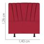 Imagem de Cabeceira Estofada Bélgica 140CM Casal Suede Vermelho - D A DECOR