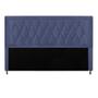 Imagem de Cabeceira Estofada Bianca Capitonê 195 cm King Size Quarto para Cama Box material sintético Azul Marinho - Damaffê Móveis
