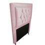 Imagem de Cabeceira Estofada Bianca para Cama Box Solteiro 100cm Suede Rosê com Botões de Strass - Damaffê Móveis