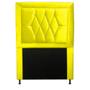 Imagem de Cabeceira Estofada Bianca para Cama Box Solteiro 90cm material sintético Amarelo com Botões de Strass - Damaffê Móveis