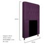 Imagem de Cabeceira Estofada Brenda 100 cm para Cama Solteiro com Botonê Suede Roxo