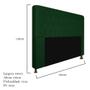 Imagem de Cabeceira Estofada Brenda 160 cm Queen Size Com Botonê Suede Verde - Damaffê Móveis