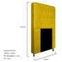 Imagem de Cabeceira Estofada Brenda 90cm para Cama Solteiro Botonê material sintético Amarelo - Damaffê Móveis