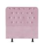Imagem de Cabeceira Estofada Brenda Capitonê 100 cm Solteiro Quarto para Cama Box Suede Rosa Bebê - Damaffê Móveis