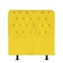 Imagem de Cabeceira Estofada Brenda Capitonê 90 cm Solteiro Quarto para Cama Box material sintético Amarelo - Damaffê Móveis