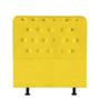 Imagem de Cabeceira Estofada Brenda Capitonê 90 cm Solteiro Quarto para Cama Box Tecido Sintético Amarelo - KDAcanto Móveis