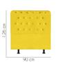Imagem de Cabeceira Estofada Brenda Capitonê 90 cm Solteiro Quarto para Cama Box Tecido Sintético Amarelo - KDAcanto Móveis