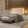Imagem de Cabeceira Estofada Cama Box Casal com LED Splend 140 cm