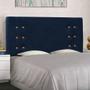 Imagem de Cabeceira Estofada Cama Box Casal King Size Monreale 195cm Suede Azul Marinho - Abmaza