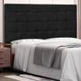 Imagem de Cabeceira Estofada Cama Box Casal Queen Size Verona 160cm Corano Preto - Abmaza