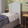 Imagem de Cabeceira Estofada Cama Box Solteiro Greta 90cm com Frame Corano Branco - Desk Design