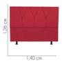 Imagem de Cabeceira Estofada Casal 140CM Jade material sintético Vermelho - D A DECOR