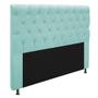 Imagem de Cabeceira Estofada Cristal 195 cm King Size Com Strass Suede Azul Turquesa - ADJ Decor