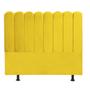 Imagem de Cabeceira Estofada Dallas 160cm Queen Size Para Cama Box Quarto Suede Amarelo - Ahazzo Móveis