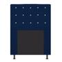 Imagem de Cabeceira Estofada Dama 90 cm para Cama Solteiro com Strass  Suede Azul Marinho