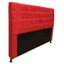 Imagem de Cabeceira Estofada Dama Botonê para Cama Box 195cm King Size Suede Vermelho