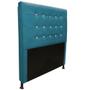 Imagem de Cabeceira Estofada Dama com Botões de Strass para Cama Box 100cm Solteiro Suede Azul Turquesa