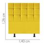 Imagem de Cabeceira Estofada Damares 140 cm Casal Quarto para Cama Box material sintético Amarelo - Damaffê Móveis