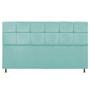 Imagem de Cabeceira Estofada Damares 195 cm King Size Com Botonê Suede Azul Tiffany - ADJ Decor