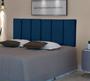 Imagem de Cabeceira Estofada de Cama Box Casal 140 x 57 cm Dubai Azul - MagL