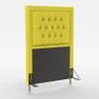 Imagem de Cabeceira Estofada Decorativa Antares Para Cama Box 90 Para Cama de Solteiro Sued Amarelo Aradecor
